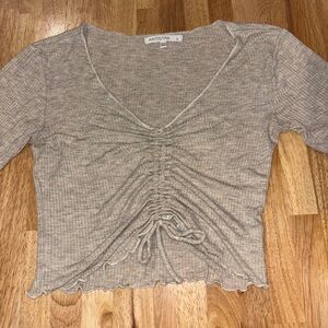 Gray Ruched Women's Top